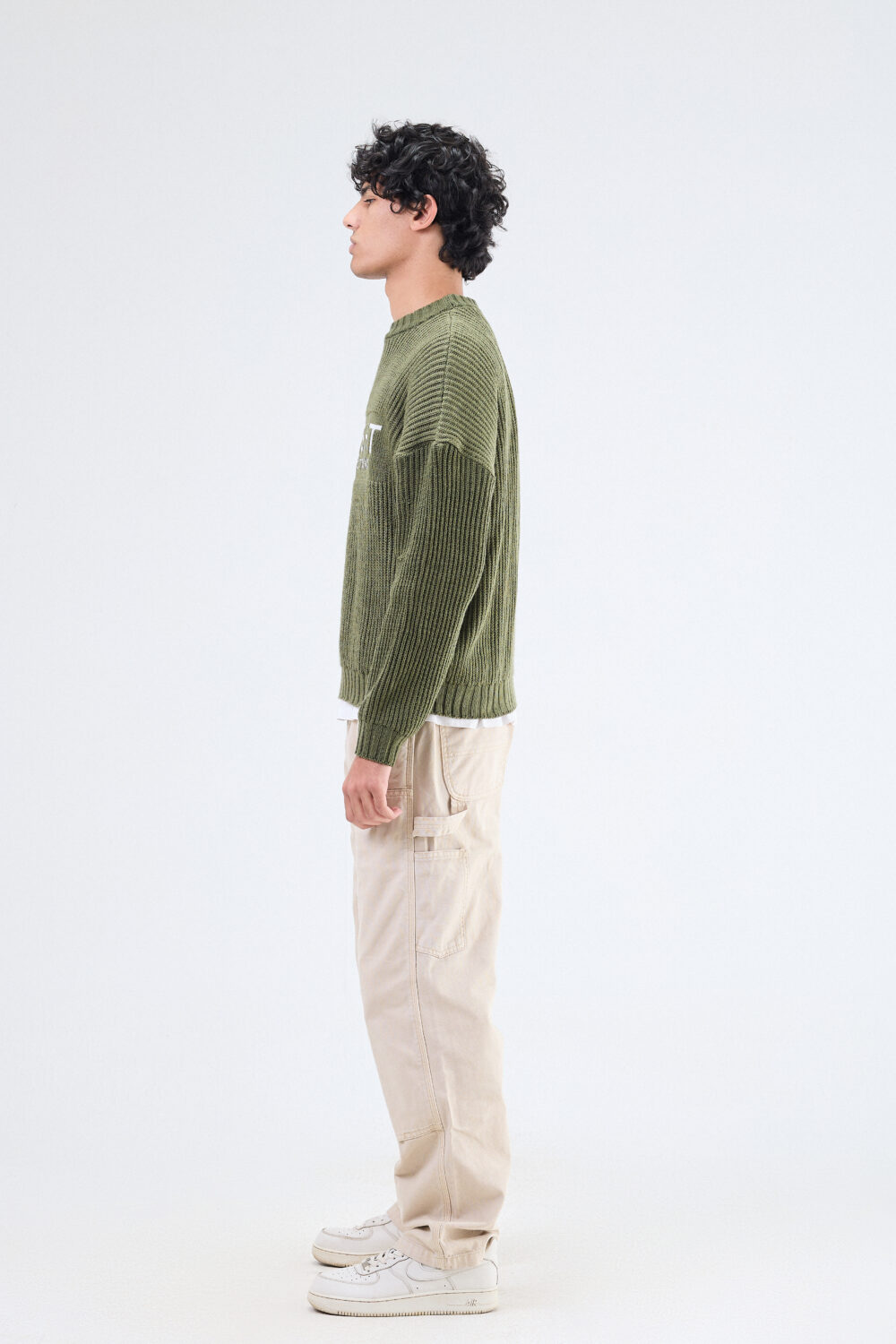 The way light <br>  knitted sweater  Olive - Image 3