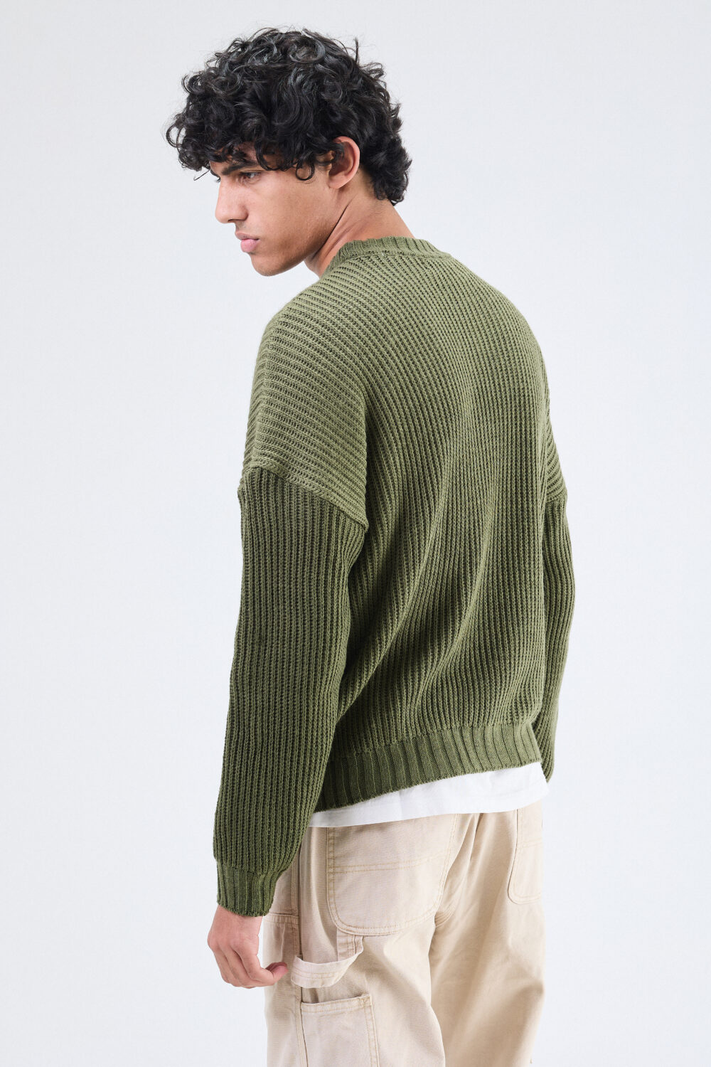 The way light <br>  knitted sweater  Olive - Image 5