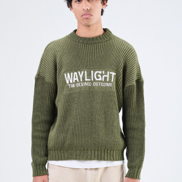 The way light <br>  knitted sweater  Olive