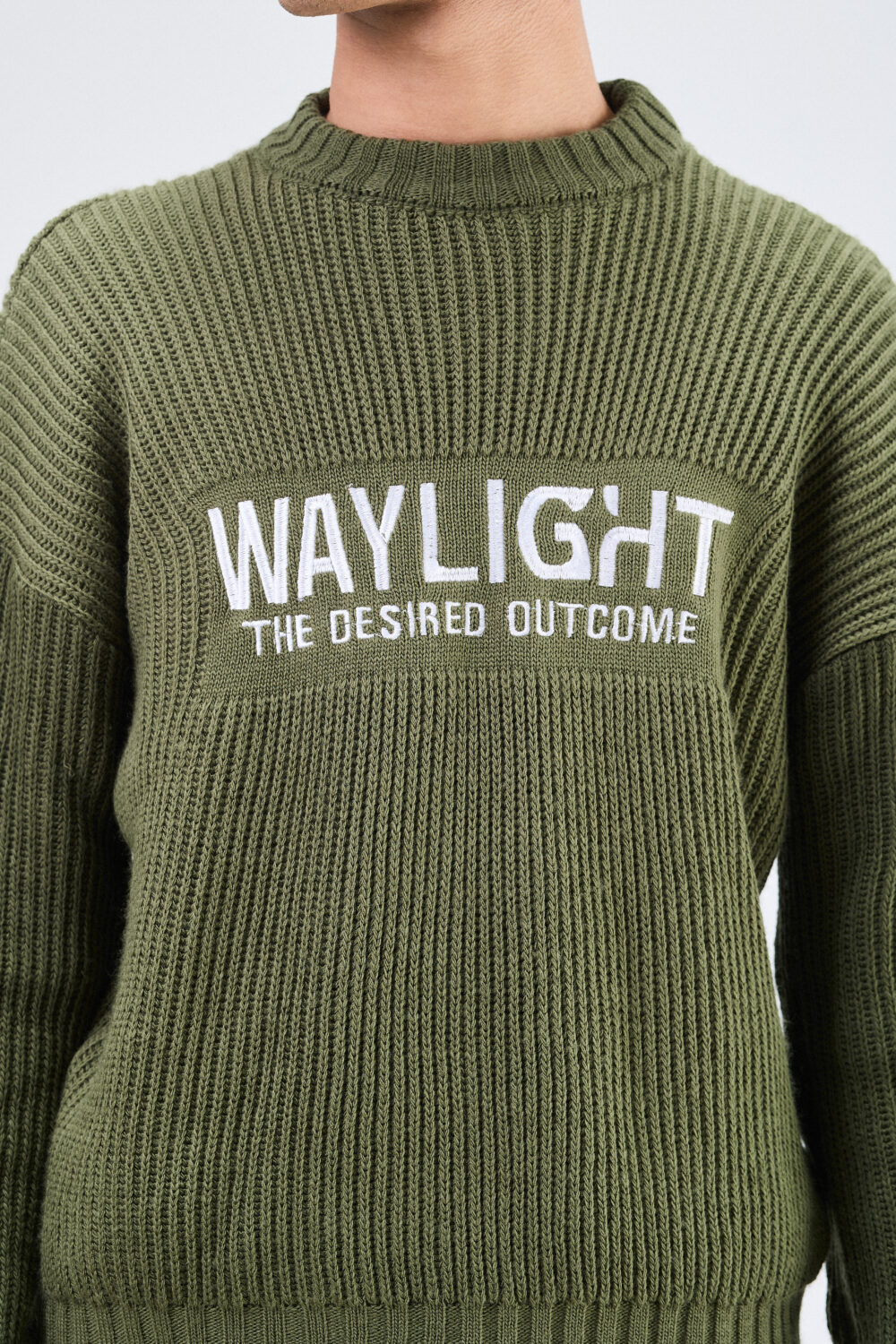 The way light <br>  knitted sweater  Olive - Image 6